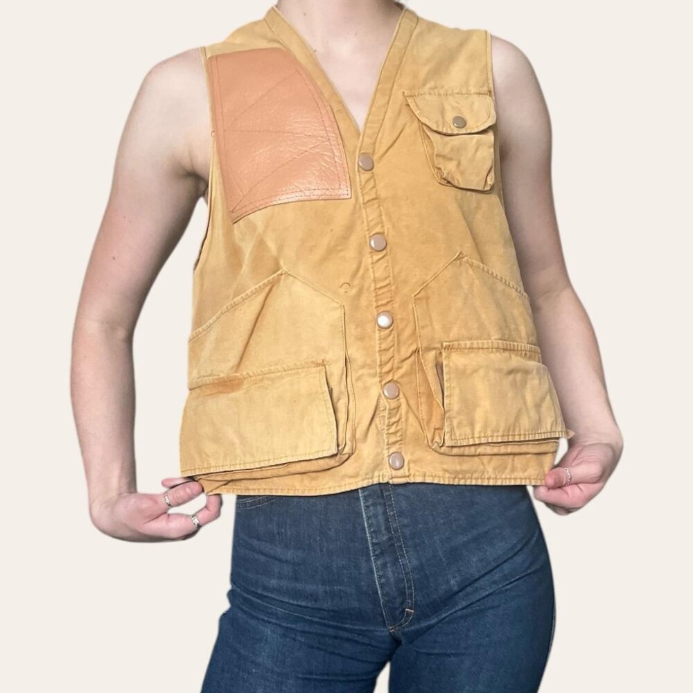 Pacific Sportswear 60s/70s vintage hunting/fishing canvas utility vest XL